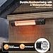 Heizstrahler Terrasse, Infrarotstrahler 2000W, Wärmestrahler Terrasse Elektrisch mit 3 Heizstufen, Wandmontage, IP65 Wasserdicht, Infrarot Terrassenheizer für Garten Terrasse & Balkon, Schwarz