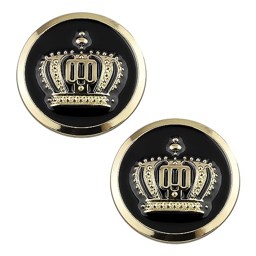 Image of 2 pcs Crown Car Emblem Colored Circular Car Emblem Sticker Car Window Bumper Car SUV Truck Motorcycle Sticker (Black&Gold)