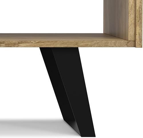 Miniatura 33 de SIMPLIHOME Lowry - Mesa auxiliar cuadrada de madera de acacia maciza y metal, de 22 pulgadas de ancho, moderna, industrial en marrón envejecido café