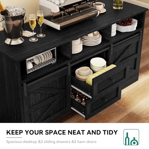 YITAHOME-Buffet-Sideboard-Cabinet-with-Storage-Sliding-Doors-Drawers-59-Farmhouse-Buffet-Storage-Cabinet-for-Kitchen-Living-Room-Black YITAHOME Buffet Sideboard Cabinet with Storage Sliding Doors Drawers 59 Farmhouse Buffet Storage Cabinet for Kitchen Living Room Black