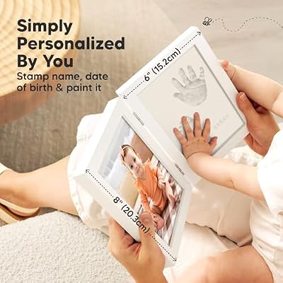KeaBabies Baby Footprint Kit, Baby Shower Gifts for Girls, Boys and Inkless Hand and Footprint Kit - Personalized Baby Hand and Footprint Kit Keepsake - Ink Pad for Baby Hand and Footprints