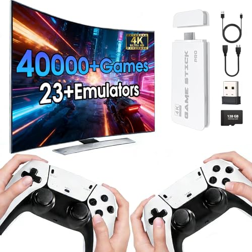 2026 New Wireless Retro Game Console, 23 Emulators and 40000+Games, Plug and Play 4K HDMI TV Game...
