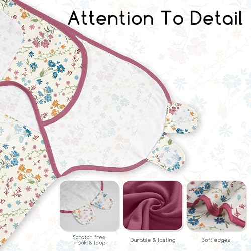Image of Cotton Swaddles for Newborn, Baby Newborn Swaddle 3-6 Month | 2-Pack Soft Adjustable Newborn Swaddle Sleep Sack, Baby Girls & Boys,Wrap Nursery Infant Swaddling Blankets Country Floral