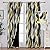 weesire Yellow and Grey Blackout Curtains Modern Striped Decorative 100% Light Blocking Darkening Grommet Yellow Curtain for Living Room Villa, Bedroom Gray and White 2 Panels Set, 52x96 Inches
