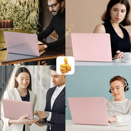 Funda para MacBook Pro 14 pulgadas (2021-2025) con carcasa rígida y protector de teclado rosa crema 6