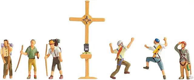 NOCH TT Bergwanderer Miniaturfiguren mit Gipfelkreuz für Modellbau
