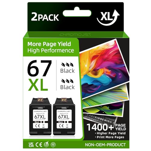 Printer Ink 67 Compatible for HP 67 Black Ink Cartridge Compatible for...
