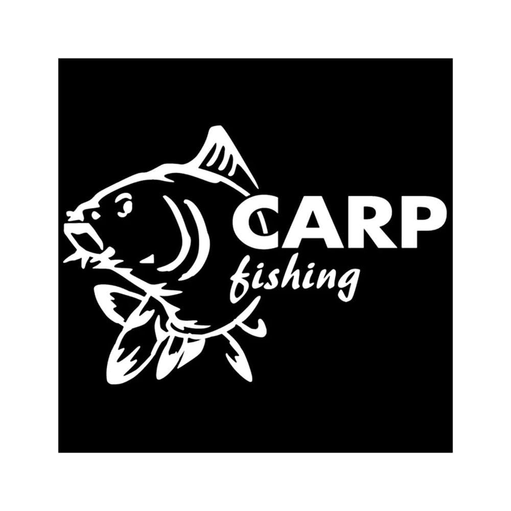 Carp Fishing Waterproof Styling Car Sticker Automobiles Exterior Accessories Vinyl Decals(White,20cm x 13.5cm)
