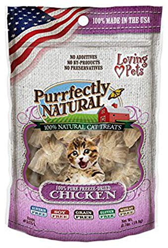 Loving Pets Purrfectly Natural Freeze Dried Chicken Treats For Cats, 0.6-Ounce