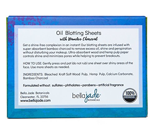 Oil-Blotting-Paper-Sheets--Instantly-Absorbs-Excess-Oil-and-Shine-from-Face-without-Smudging-Makeup--Large-size-200-Tissues--charcoal Oil Blotting Paper Sheets â Instantly Absorbs Excess Oil and Shine from Face without Smudging Makeup â Large size, 200 Tissues ⦠(charcoal)