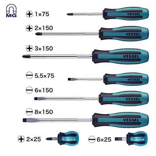 VESSEL MEGADORA Screwdriver Set 8pcs. 9008EVA (EVA foam set)