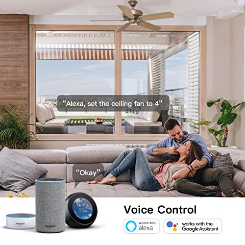 Image of TREATLIFE Smart Fan Switch, 4 Speed Fan Switch for Ceiling Fan, Neutral Wire Required, 2.4GHz WiFi Smart Ceiling Fan Control Works with Alexa, Google Home, Remote Control, Schedule, No Hub Required
