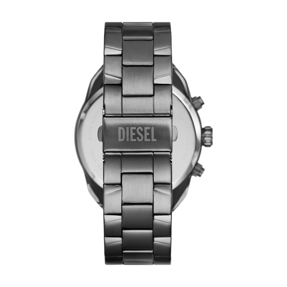 Diesel Reloj Spiked para Hombre, Movimiento cronógrafo de Cuarzo con Correa de Acero Inoxidable