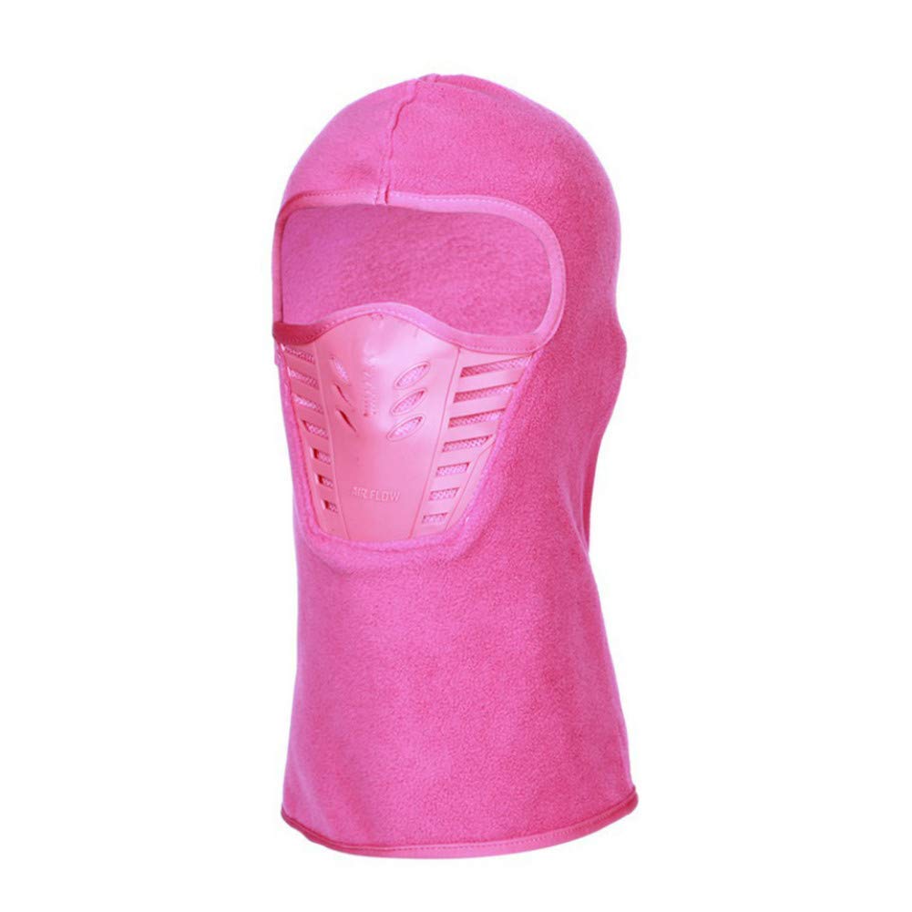 Fanshu Balaclavas Face Mask, Winter Warm Motorcycle Full Face Cover Wind Cap Thermal Fleece Lined Windproof Anti Dust Ski Cycling Mask Hood with Rubber Breathable Vent (Red)
