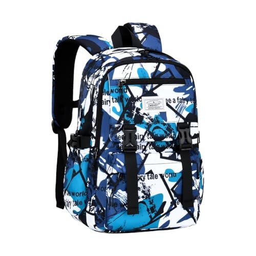 MATMO Kids Camo Backpack Boys Girls Student School Backpacks Mens Camouflage Backpack (Blue, Large)