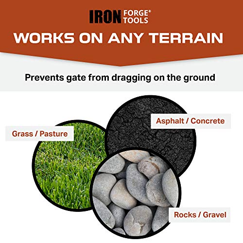 Image of Iron Forge Tools 6 Inch Hard Rubber Side Mount Rolling Tube Gate Wheel - Heavy Duty Wheels for Metal Tube Gates, Round Fence, Farm Gate Wheel - 1-5 /8 to 2 Inches in Diameter