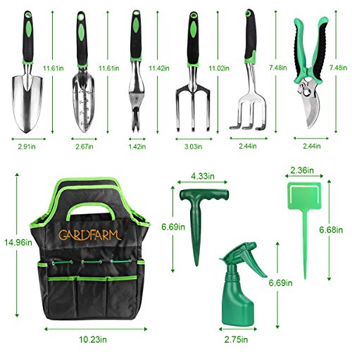 Garden Tool Set 12 Piece Heavy Duty Garden Tool Kit for Planting Aluminum Outdoor Garden Hand Tool with Garden Gloves Garden Tote Bag Weeder and Hand Trowel Gardening Tools Set Gift for Women Men