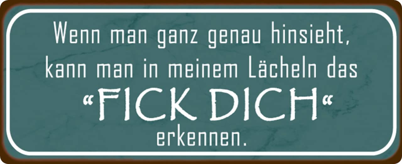 Metal Sign 27 x 10 cm "Wenn man genau hinsieht Says" Tin Sign