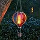 Festive Lights 44cm Heißluftballon Solar Outdoor Solarleuchte Heißluftballon Regenbogen Glas Effekt Laterne hängend solarbetriebene Laterne bunt Gartenleuchten für Außen Gartenbeleuchtung