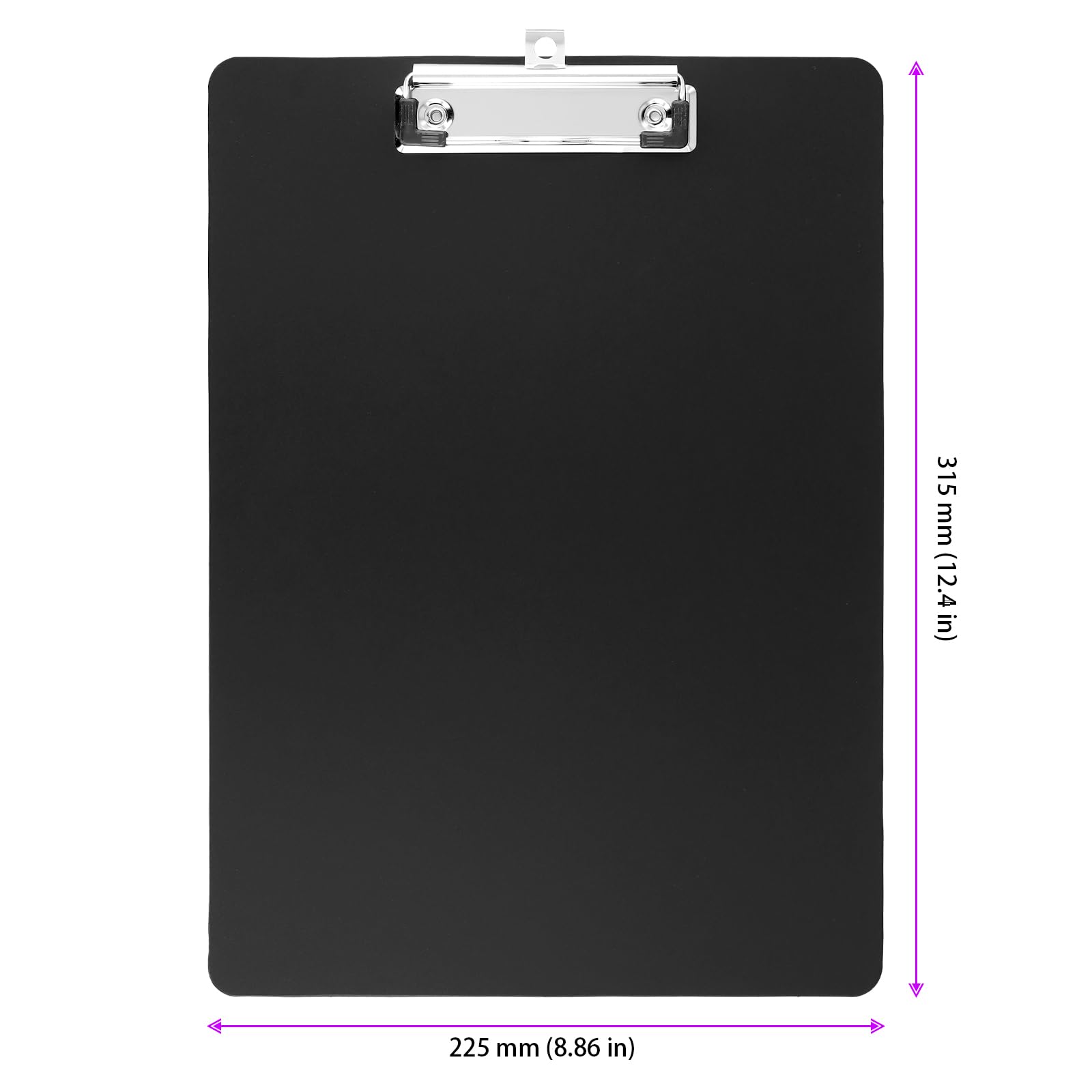 ZEONHEI 10 Packs A4 Plastic Clipboards, Black Secure Holder with Hanging Hole, Clipboard Folder - Image 2