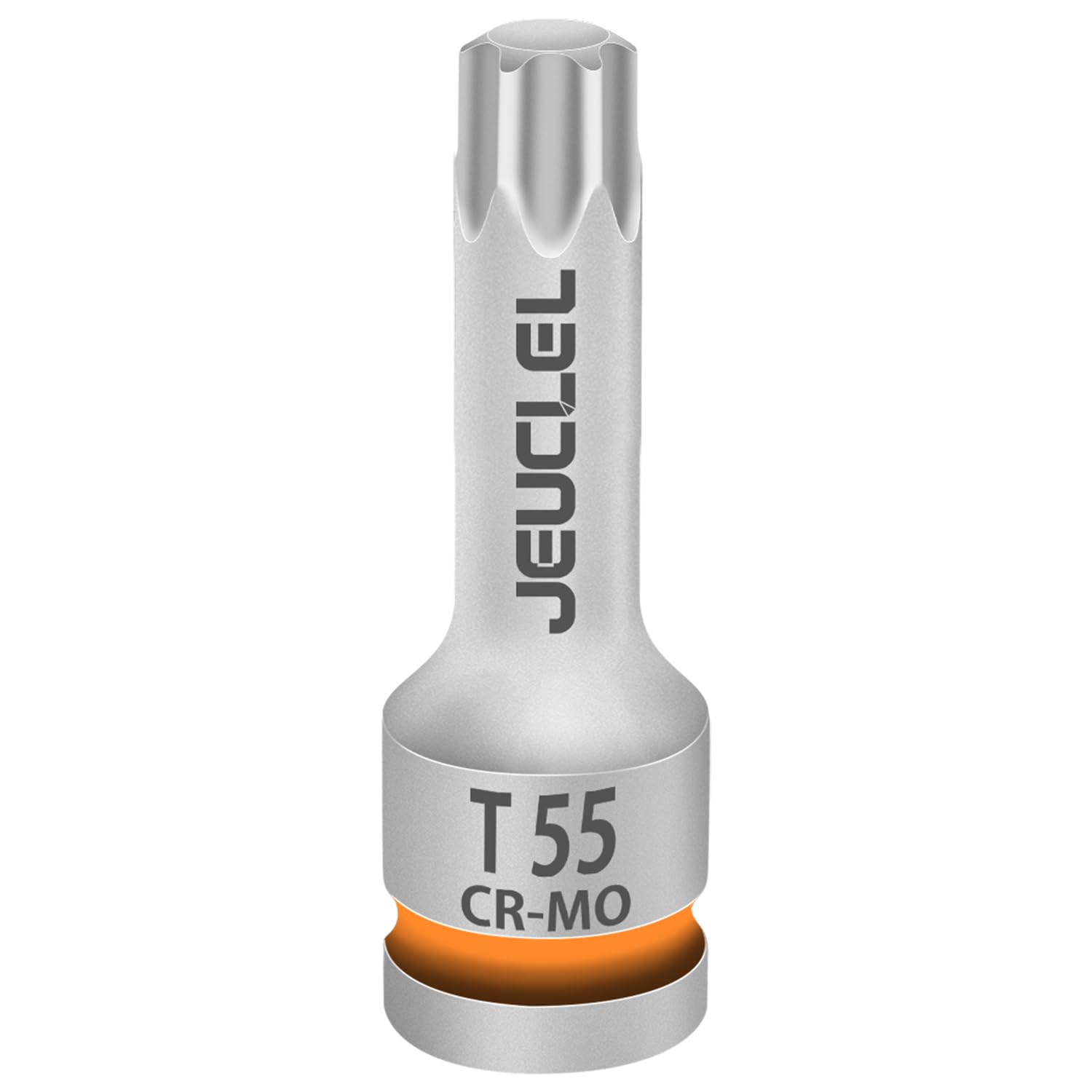 JEUCLEL T55 Torx Star 6 Point Impact Bit Socket, T55 1/2-Inch Square Drive 3-Inch Long Torx Socket, Cr-Mo Steel Lengthen Screwdriver Socket Adapter Tool