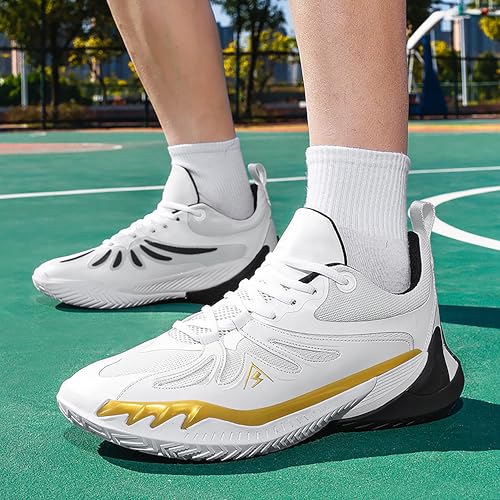 Image of Men's High-Top Basketball Shoes Anti-Slip and Wear-Resistant Soles Running Shoes Graffiti Design Fashionable Sports Shoes