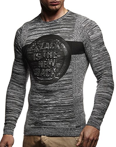 Leif Nelson Men's Pullover Knitted Pullover Hoodie Sweatshirt Longsleeve Long Sleeve Sweater Crew Neck Slim Fit LN16552