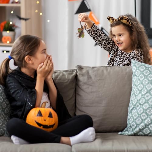 UOCAI 4 Stück Eidechse Spielzeug, Eidechse Gummi Tiere, Reptilien Eidechsen, Simulations-Eidechsenspielzeug, Eidechsenmodell Spielzeug, Chameleon für Kinderspielzeug, Halloween April Fools Day Prop
