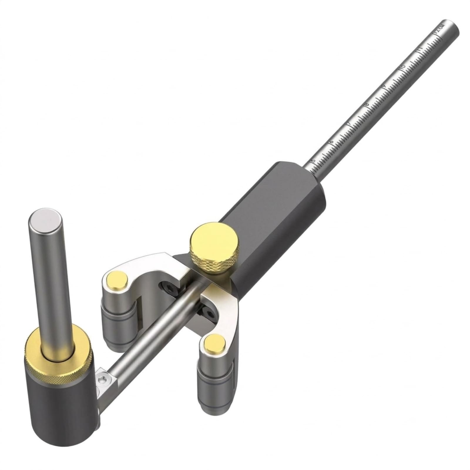 Tracciatore Bifunzionale Marcatura Legno Righello Scriber con Manopole Zigrinate in Metallo Puntale Affilato per Linee E Cerchi Regolazioni Stabili