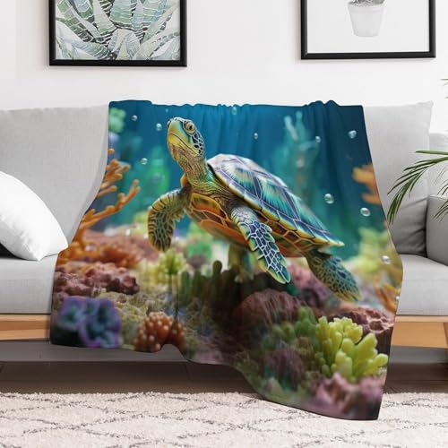Manta de franela de tortugas de 150x200 cm suave para sofá 3