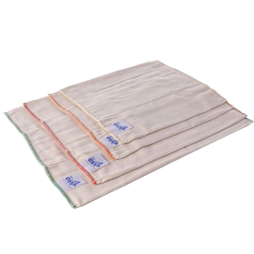 Prefolds – 100% cotone biologico – (6 pezzi) – Neonati Newborn (orlo giallo) – 29 x 30,5 cm (2 – 5 kg) – Pannolini di tessuto mussola – Pannolino pieghevole prefalse Prefold – Pannolino