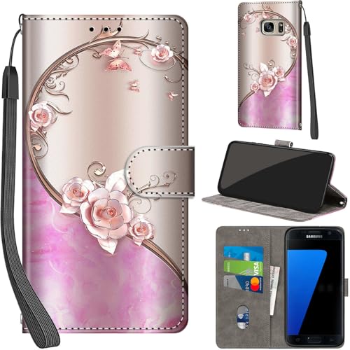 Cover per Samsung Galaxy S7 Case PU Pelle Custodia [Kickstand]