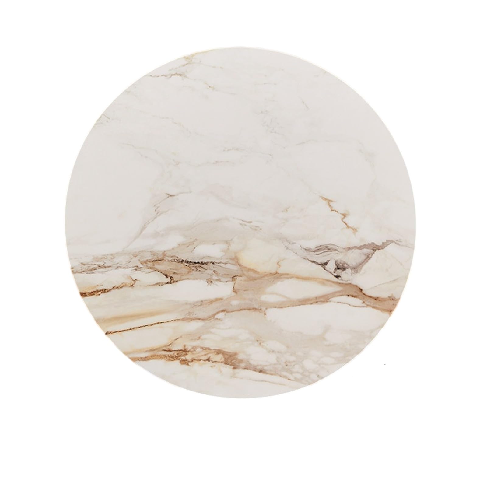 Plateau Tournant en Pierre Frittée pour Table à Manger | Lazy Susan Pivotant à 360° avec Base en Acier, Organisateur de Cuisine Moderne Robuste(White 1,90cm/35.4in)