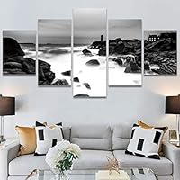 SIGNWIN 5 Panel Canvas Wall Art High Contrast Scenery for Home Decorations Ready to Hang - 60