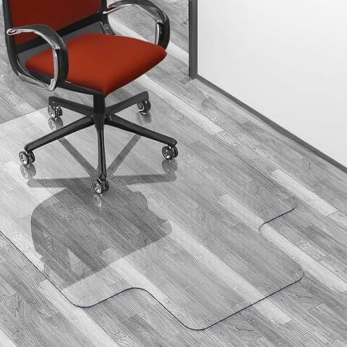 Alfombrilla Transparente para Silla, Antideslizante, de PVC, de Madera Transparente, con Borde Redondo, Resistente al Calor y al Agua, Protector de Suelo para el hogar y la Oficina