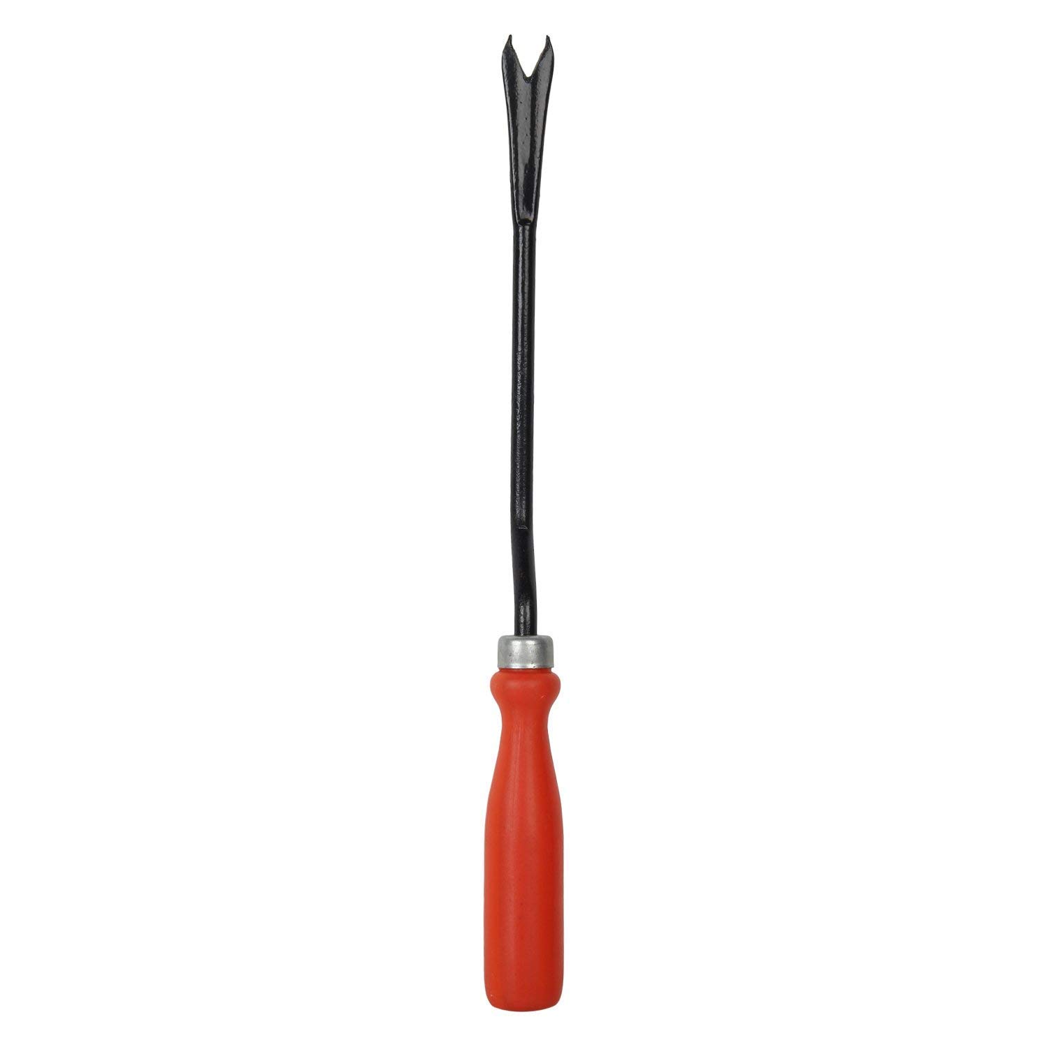 MMT - Manual Hand Weeder Made of Stainless Steel Fork & Plastic Handle, Removes Weeds from Ground Roots, Anti Rust Fork