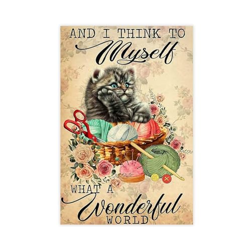 Affiche Wonderful World en toile inspirante pour créer un havre de paix dans votre chambre