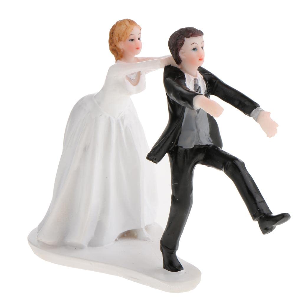 MagiDeal Romantische Hochzeitspaar Brautpaar Tortendekoration Tortenfigur Paar Figur Tischdekoration aus Harz, 02, 15x6x10.5cm