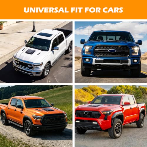 Image of Universal Hood Air Vent 3PCS,Car Hood Vents,Hoods Vents for Trucks, Universal Hood Scoop for Cars,Suit for Colorado, Dodge Ram 1500 2500 3500,GMC Sierra(Carbon Fiber Pattern)