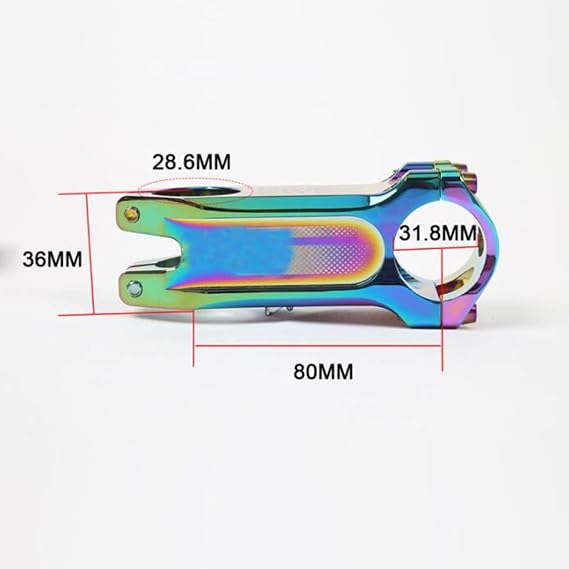 Bike Handlebar Stem,31.8 * 80mm CNC Bike Stem Mountain Road Bike Stem 0 Degree Stem Bike Parts for XC/AM/MTB Bike Stem