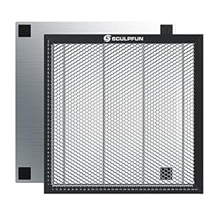 SCULPFUN Honingraattafel, Honingraatlaserwerkblad voor lasergraveerder, lasergraveerder Accessoires voor graveermachines 400 mm x 400 mm x 22 mm Schone en gladde snede