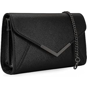 DEXMAY Women Envelope Clutch Faux Saffiano Leather Evening Handbag Foldover Clutch Bag Formal Dressy Purse