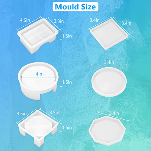 Kisrel CRM001 18 Pieces Resin Coaster Molds thumb #3