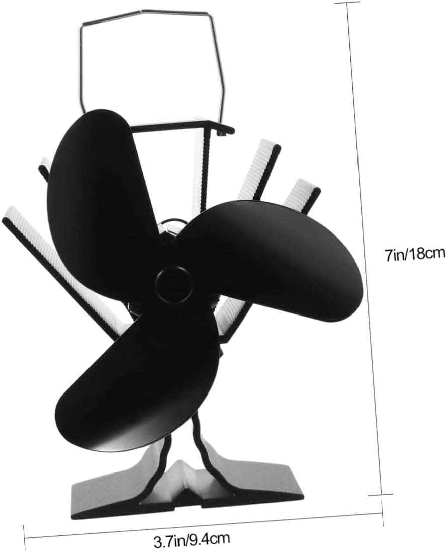 Heat Powered Fireplace Fan 3-blade Stove Fan Thermal Energy Driven Home Fireplace Heater Accessory for Efficient Heat Circulation
