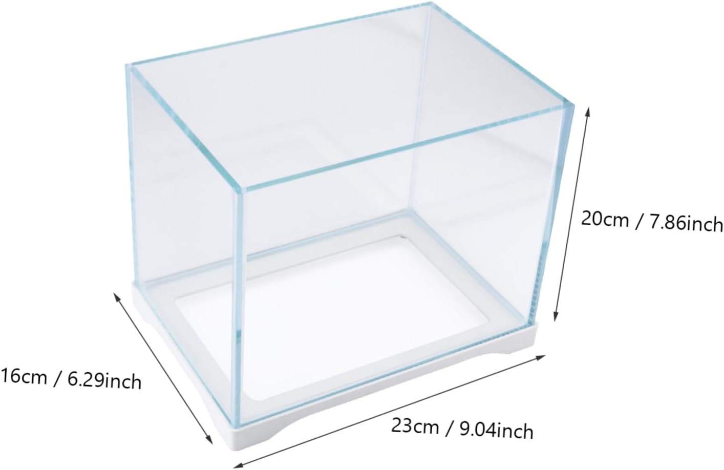 Glass Fish Tank Cube Transparent Eco-Friendly Aquarium for Small Fish Reptiles and Aquatic Plants Durable with Thick Walls and Weighted Base