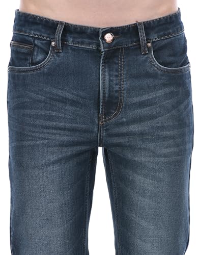 Image of Numero Uno Mens Slim Fit Dark Blue Mild Wash Sustainable Jeans