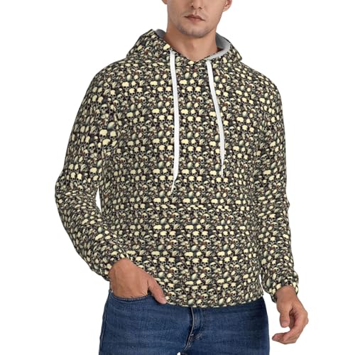 Sweat à capuche avec motif squelette imprimé durable et poche ventrale