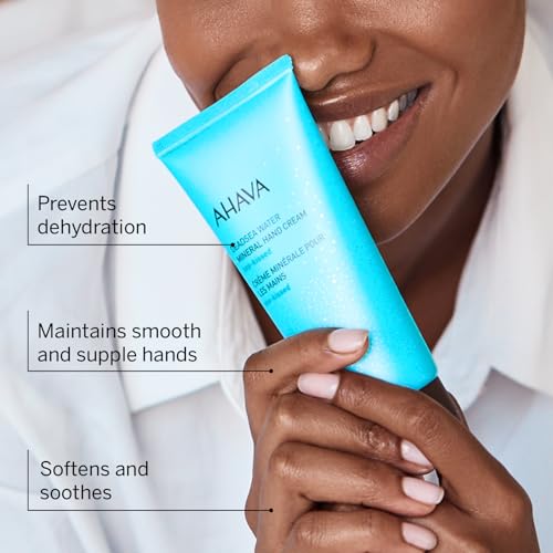 Image of AHAVA Dead Sea Water Mineral Hand Cream - Hand Moisturizer For Dry Cracked Hands, Light & Fast Absorbing, Enriched with Exclusive blend Osmoter, Smoothing Witch Hazel & Soothing Allantoin