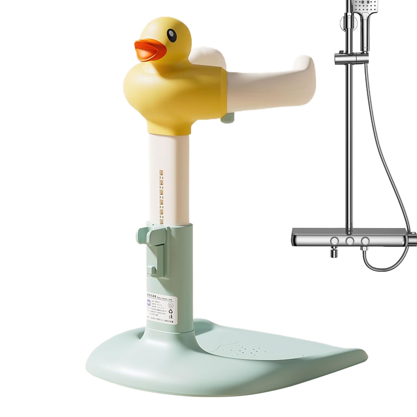 Soporte para ducha de bebé | Ducha de bebé de pie, altura ajustable | antideslizante, ayuda al baño de 6 a 24 meses
