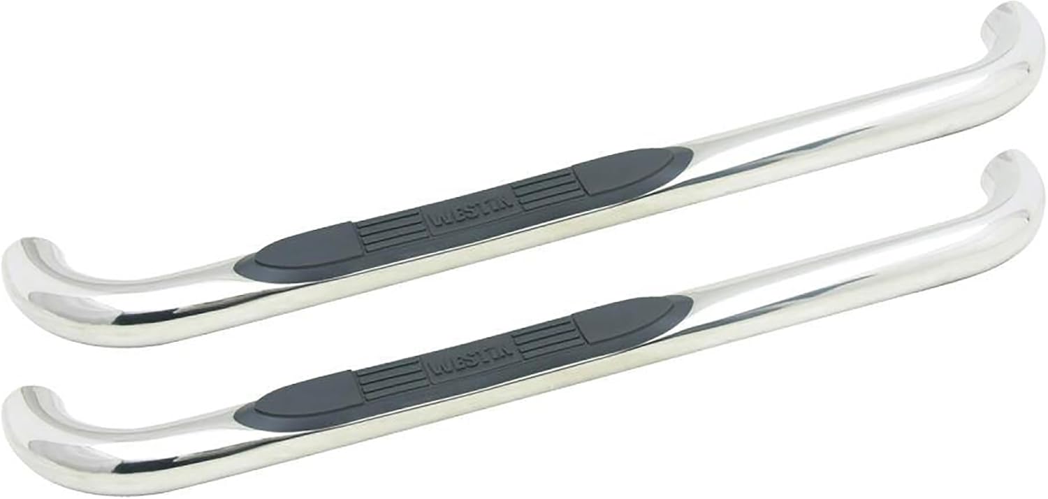 Westin 23-1100 E-Series 3 Round Nerf Bars fits 1997-2004 F150 F250LD Standard Cab (2004 Heritage Only) Polished Pair